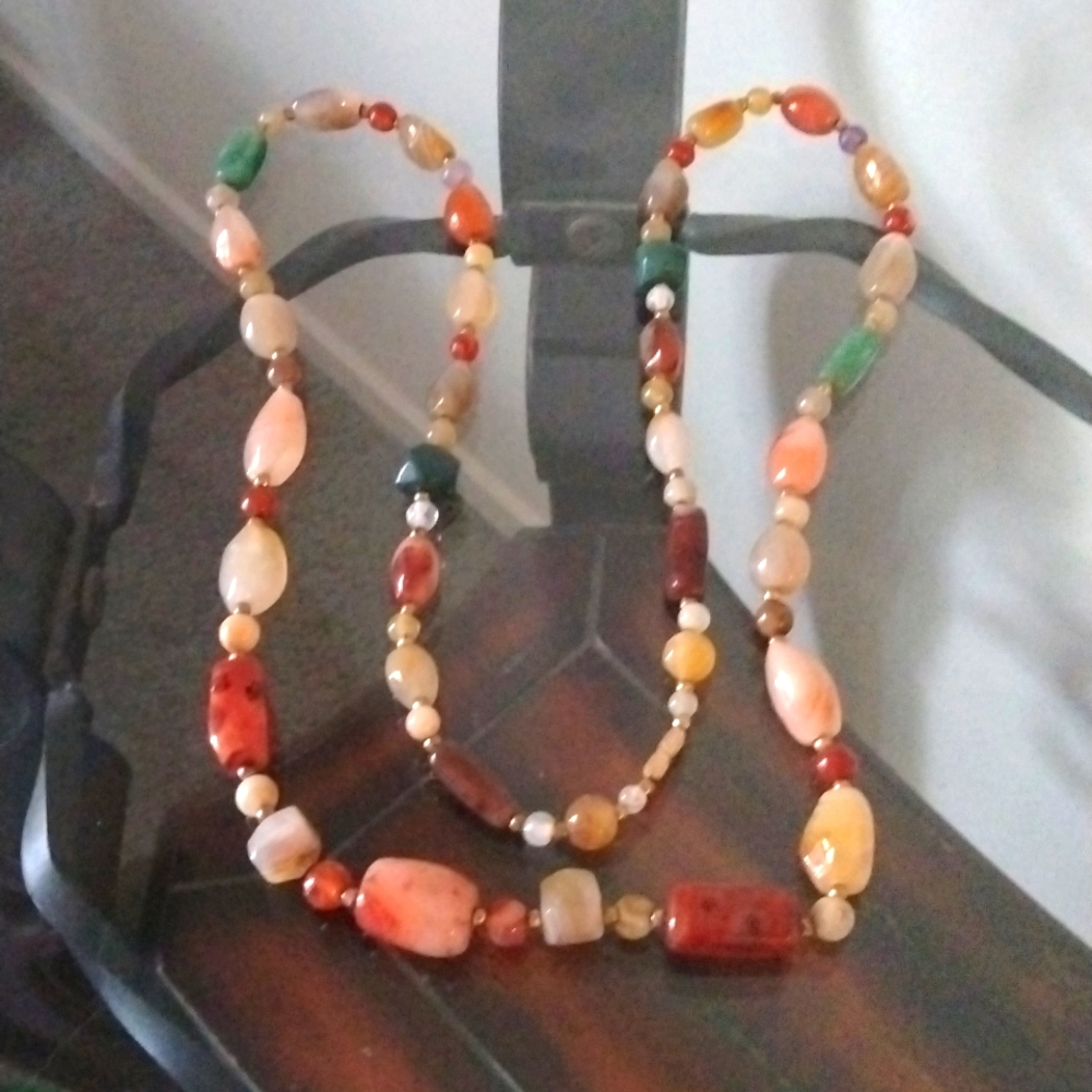 **2 For$40** Gemstone Necklace/Belt 29in.